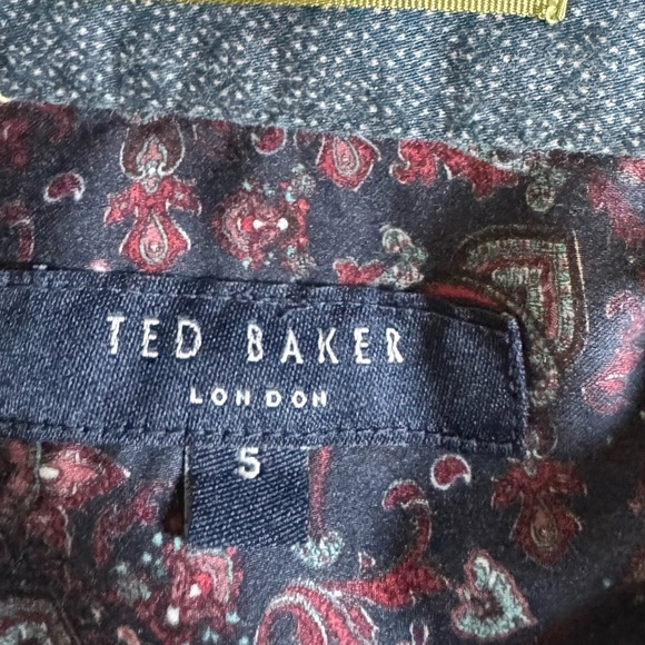 Ted Baker corduroy shirt  Burgandy Maroon Button Down Shirt Size 5 / XL - Picture 3 of 7